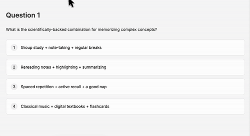 Multiple Choice Questions Animation Flervalsfrågor